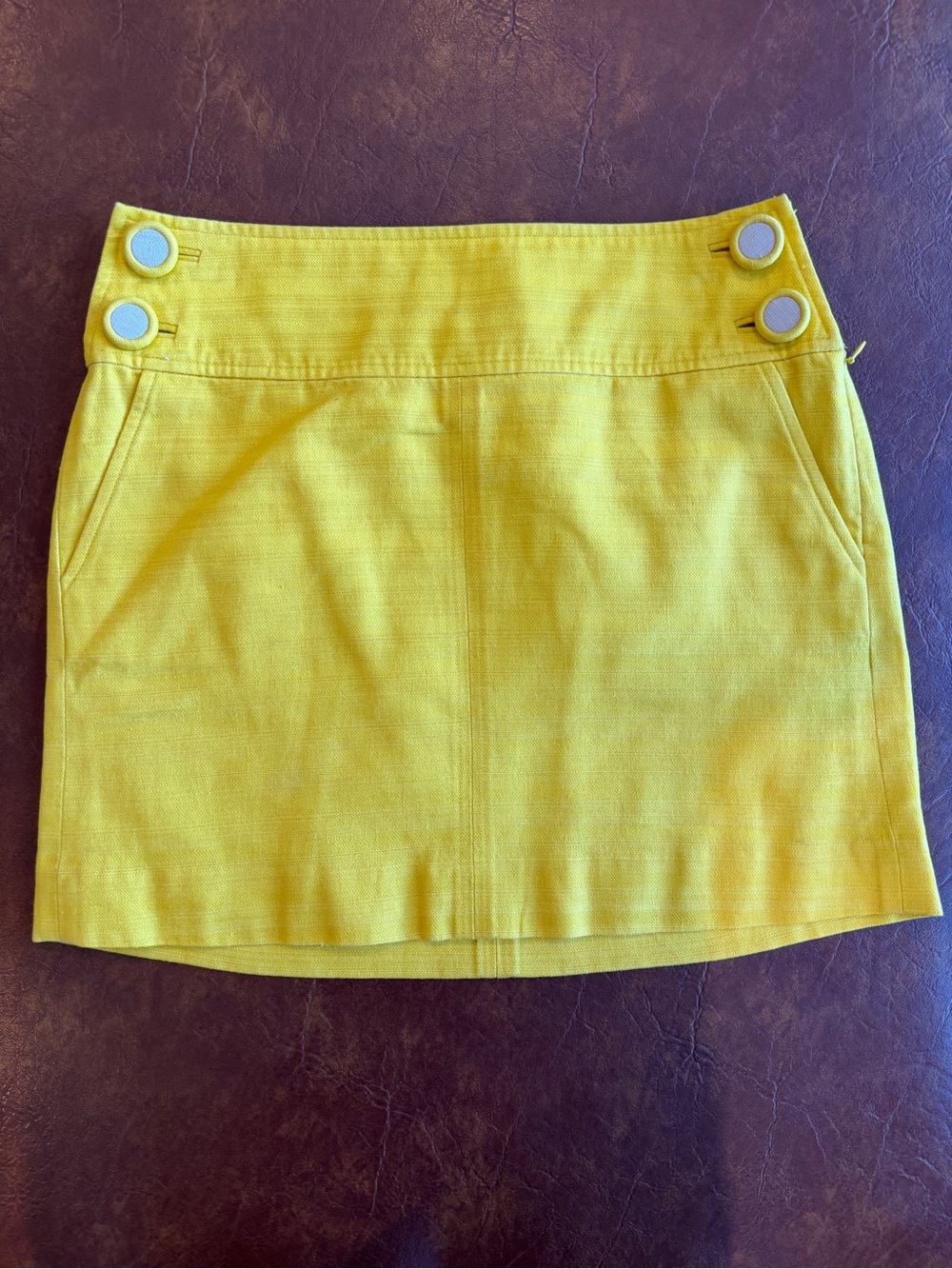 Banana Republic Yellow Button-Detail Mini Skirt - Women